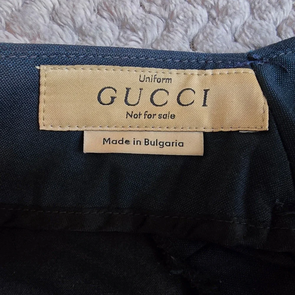 Gucci Uniform Staff Pants Men's 46 Blue Lana Wool Mohair Flawed As Is Trousers